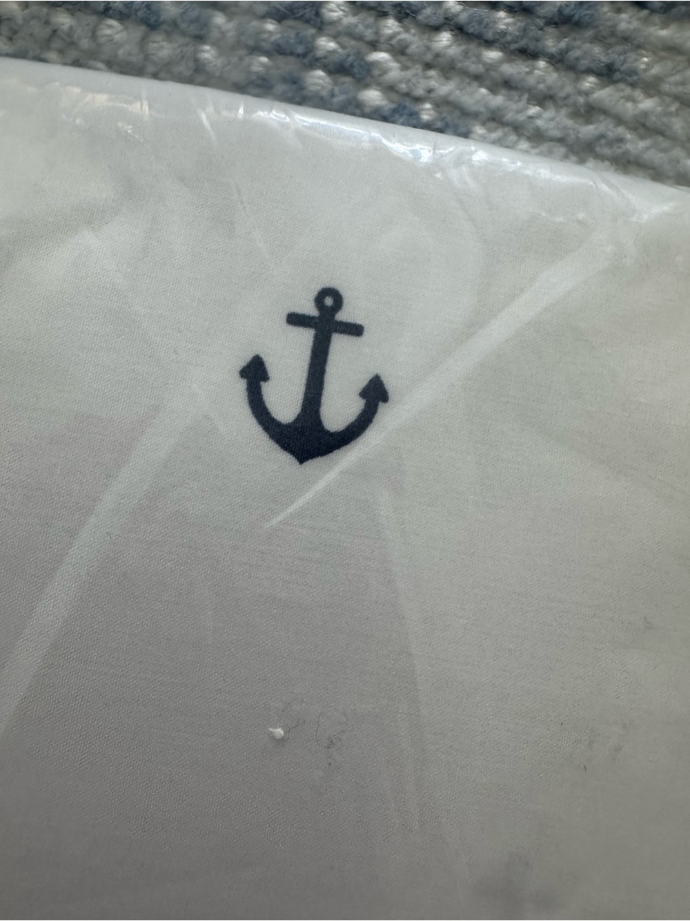 Pottery Barn Kids ~Nantucket Blue Anchor~ Crib Fitted Sheet - Picture 3 of 5